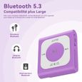 AGPTEK 64Go MP3 Bluetooth 5.2 Sport avec Clip, Lecteur de Musique Portable avec Radio FM Son HiFi Capacité de 13000+ Titres,Violet-2