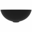 LEXLIFE Vasque à poser Rond mat en Céramique Lavabo de salle de bain - Style contemporain - 28 x 10 cm - Noir-2