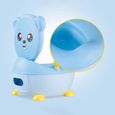 KEKE® Toilette Bébé Pot Bébé Pliant Portable avec Dossier, Bleu-2