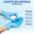 Gants Jetables Nitrile - BORNOVA® - Lot de 1000 - Sans Latex - Utilisation dans l'Industrie, la Beauté et la Restauration, Taille XL-2