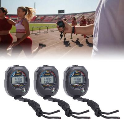 Lot De 3 Chronomètres Sportifs Haute Précision – 40 MAh, étanche, Choc, Boussole, Réveil, Pour Course, Natation, Basket