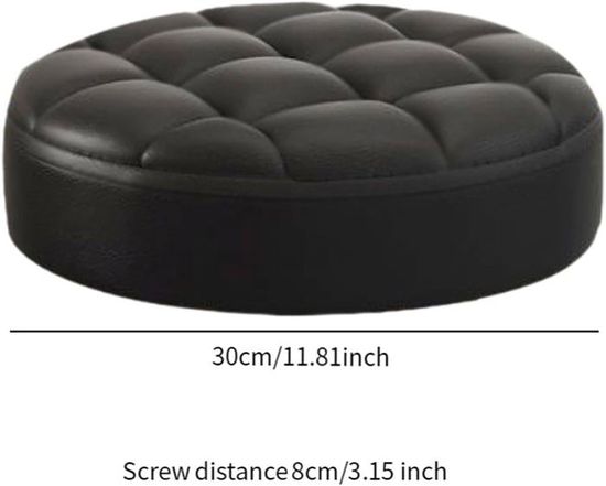 Coussin De Chaise Rond Avec Attaches - 34x34 Cm, épaisseur 2 Cm - Tissu Coton/lin, Fond Antidérapant - Pour Cuisine, Salle à Manger, Bar - 4