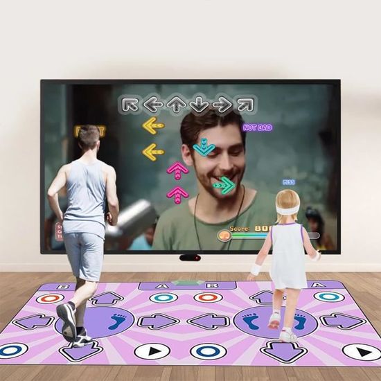 Tapis de Danse pour Enfants et Adultes, Tapis de Danse pour Télé et Ordinateur à Double Usage avec Musique Électronique