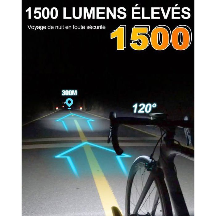 VINGVO Lumière de vélo LED USB rechargeable vélo vélo lumières phare