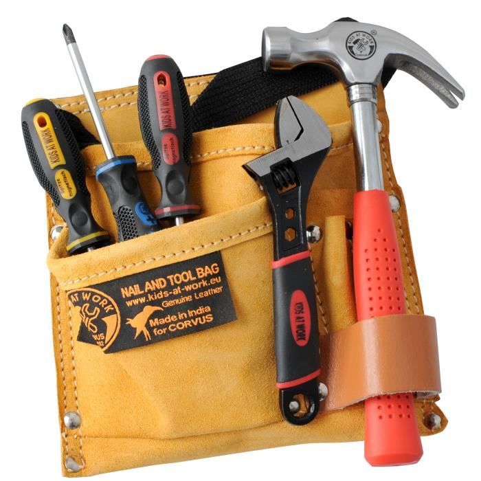 Ceinture à Outils Jouet CORVUS Kids At Work Pour Enfants Dès 3 Ans - Multicolore, Avec Accessoires Factices