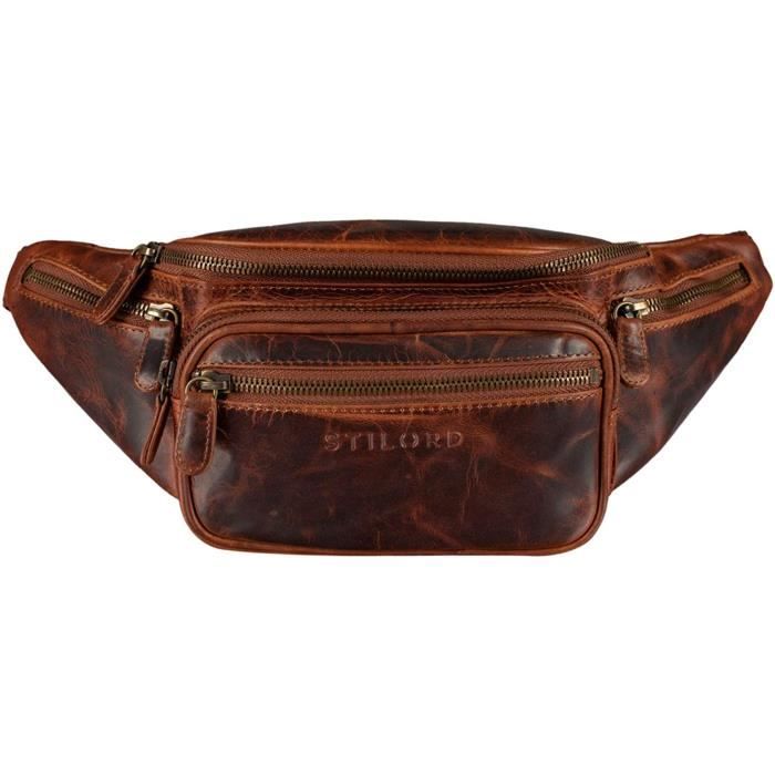 Vintage Sacoche Banane en Cuir Ceinture Reglable Poche Ventrale Sac Banane ideal Sport Voyages Quotidien Durable Couleur Kara Cog Cdiscount Bagagerie Maroquinerie