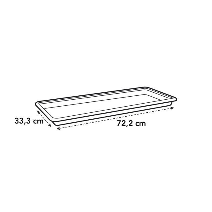 Soucoupe Rectangulaire Plastique 44,5x19,1 Cm - Bac Récupérateur D'eau Pour Pots Intérieur/extérieur