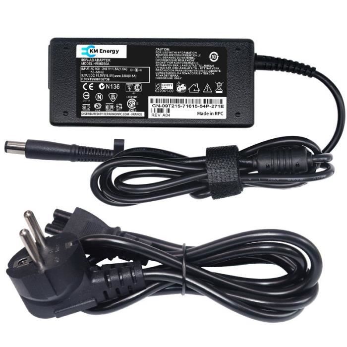 Chargeur USB-C 65W Pour Ordinateur Portable HP - Compatible Spectre, EliteBook, Envy, Chromebook, ProBook - Cordon D'Alimentation Remplacement - 3