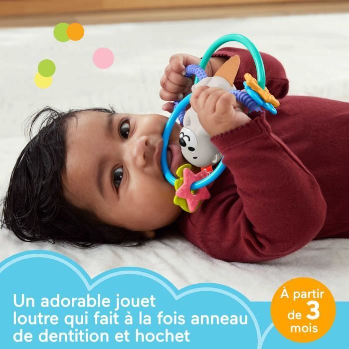 2 en 1 - Jouet de dentition et hochet en silicone sans BPA cordon à clipser survêtement ou autre – Neuf - Équipement bébé
