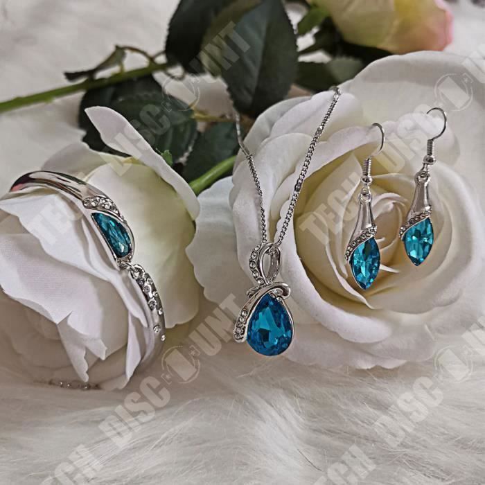 Parure De Bijoux Femme Argent 925 - Collier & Boucles D'oreilles Clous - Neuf Avec étiquettes, Sans Marque