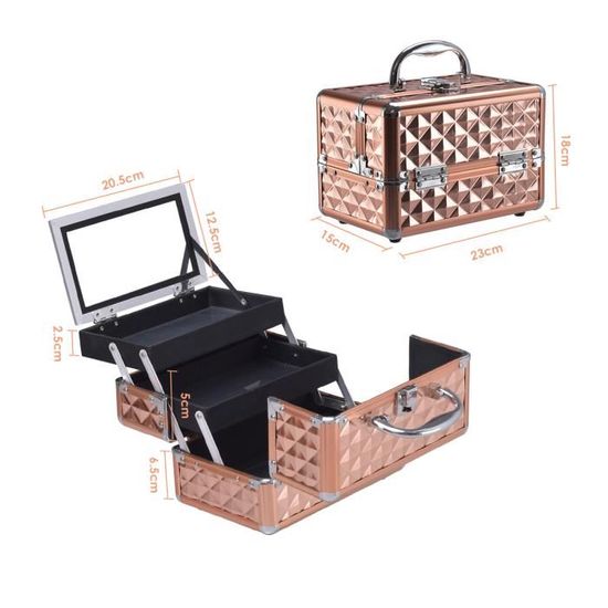 mDesign petit coffret maquillage en plastique avec miroir – rangement maquillage pour salle de bain ou coiffeuse – boite maquillage pour rouge à lèvres – transparent/couleur laiton etc crayon mDesign petit coffret maquillage en plastique avec miroir – rangement maquillage pour salle de bain ou coiffeuse – boite maquillage pour rouge à lèvres – transparent/couleur laiton etc crayon