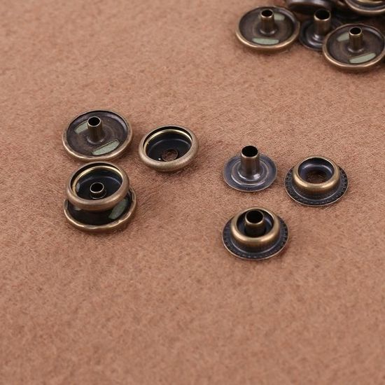 30pcs bouton pression metal 15mm outil a fixer pour cuir maroquinerie B3U3