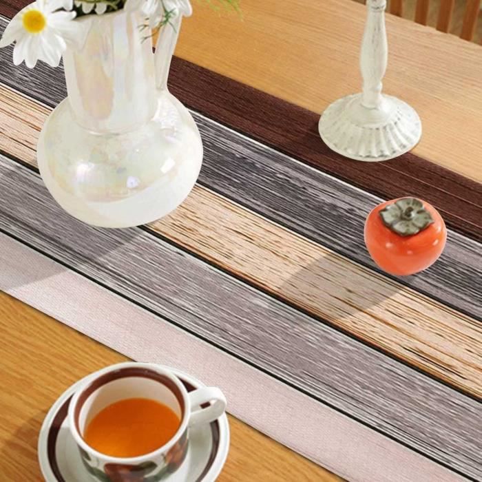 Chemin De Table De Noël Toile De Jute 183x33cm - Motif Père Noël Et Renne - La Déco Festive Pour Ta Table !
