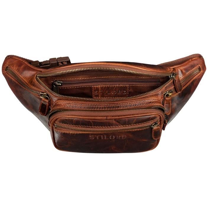 STILORD Bryce Sac Banane Cuir Véritable Homme Femme - Ceinture Réglable Vintage