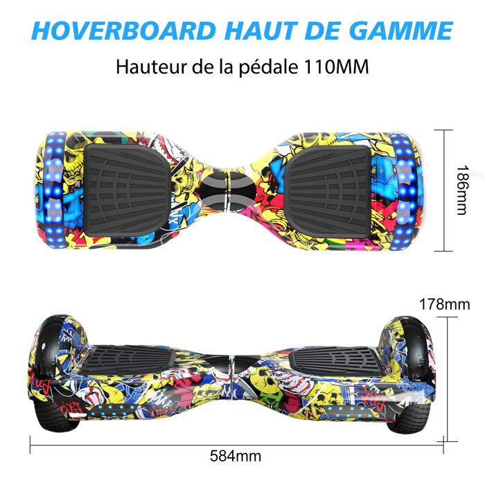 Hoverboard RCB Pouces Bluetooth LED Karting Ajustable