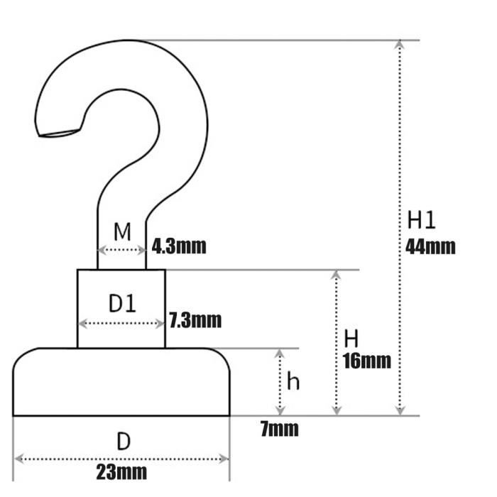 Lot D'aimants Néodyme N35 - Diamètre 20 Mm Avec Crochet - Très Puissants - Pour Frigo, Bricolage