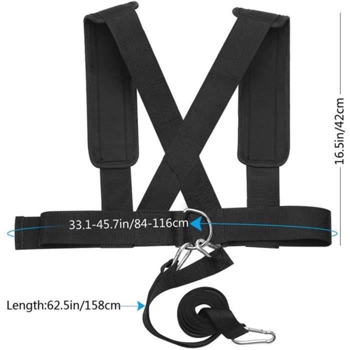 YameiS Kit de harnais de traîneau avec sangle de traction pour la course à pied, le football, la