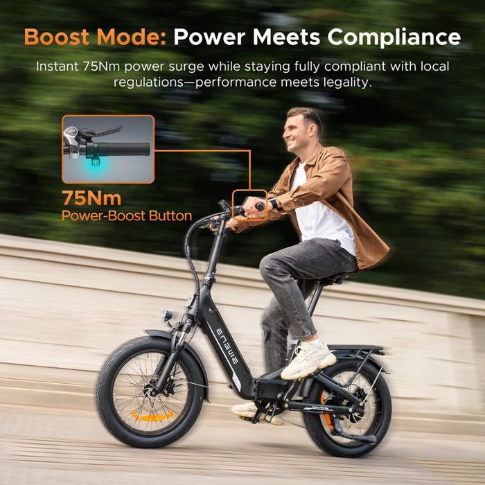 Vélo électrique Pliant ENGWE L20 3.0 BOOST - 250W - 48V - 20 Pouces - Noir (neuf)
