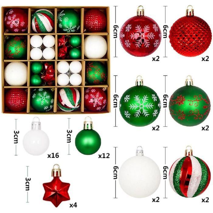 Hanari Lot De 102 Décorations De Noël Incassables Avec Emballage Cadeau Réutilisable Pour Noël, Vacances, Fête De Mariage Et Décoration D'intérieur