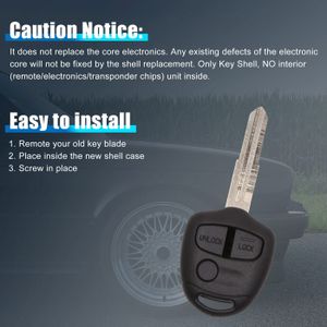 Coque De Remplacement Pour Clé Mitsubishi Pajero (Modèle Mit8) – Noir ABS – Compatible Challenger, Pajero NS/NT, Outlander, Etc.