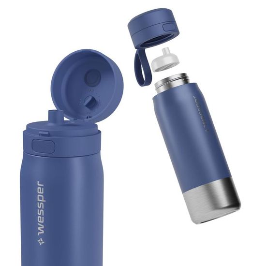 Gourde en Acier Inoxydable 1L, Gourde Sport, Bouteille d'eau en métal