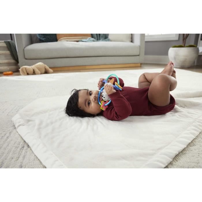 Fisher-Price Ensemble Maracas Rattle 'n Rock, Jouets pour Nouveau-nés | 2 hochets pour bébé avec pompons doux, bleu et jaune, jeu sensoriel, dès 3 mois, HMF34