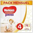 Huggies Ultra Comfort Pants, Culottes absorbantes bébé Taille 4 (9-14 kg), 72 culottes, Unisexe, Pack 1 mois de consommation[106]-0