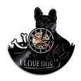 Horloge murale en vinyle avec éclairage LED I Love Dog bouledogue français animaux de compagnie chio objet decoratif ZSP-20754-0