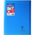 CLAIREFONTAINE Koverbook Cahier piqure 96 pages avec rabats - 240 x 320 mm - Seyes papier PEFC 90 g - Bleu-0