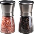 Deiss PRO Moulins à Poivre et Sel – Set de moulins manuels pour gros sel, poivre en grain et sel rose de l'Himalaya-0