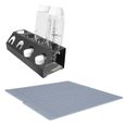 2Pcs Multi-Functional Soda Draining Rack Silicone Pad Cuisine Plat Mat pour Sodastream (Gris 4 Trous Draining Rack Pad) -ZAT-0