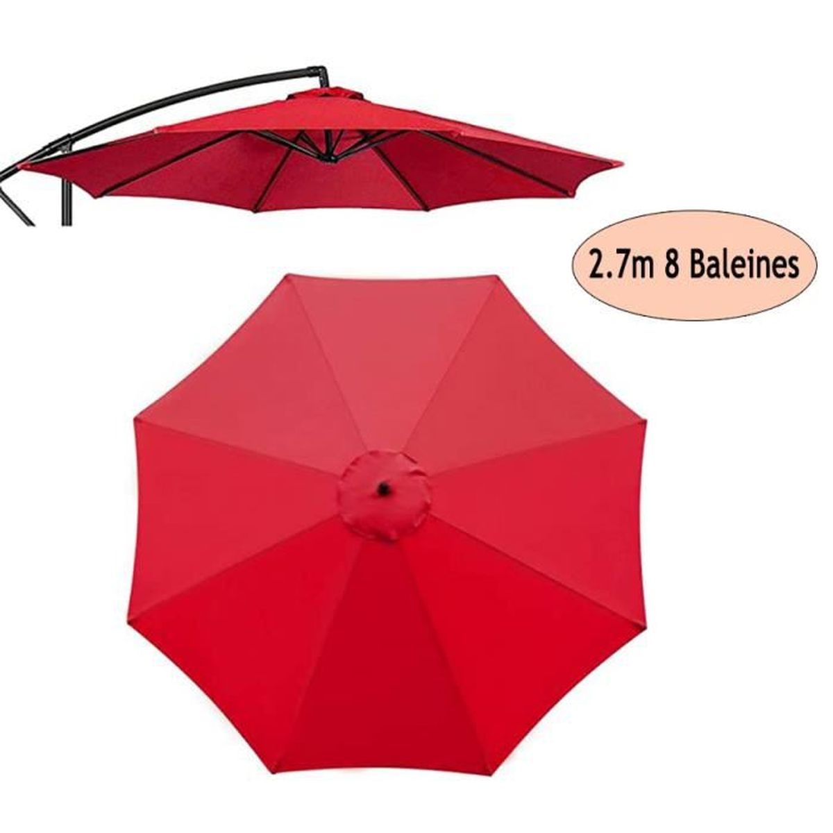 Poignée Manivelle De Rechange Pour Parasol - Mécanisme Métal Robuste, Résistant Rouille - 12
