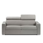 ITALIAN SPIRIT Canapé convertible EXPRESS DARWIN têtières réglables couchage 120cm matelas 16cm tissu tweed gris clair
