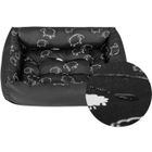 SuperKissen24 Panier pour Chien - Lit pour Chien - Apaisant - Taille M - Noir et Gris - Mouton