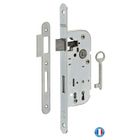 THIRARD - Serrure encastrable à clé pour porte de chambre, axe 40mm, bouts ronds, zingué - THIRARD