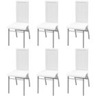 vidaXL Chaises de salle à manger 6 pcs Blanc Similicuir
