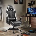 Yoleo Fauteuil de bureau,Chaise de jeu avec repose-pieds,Bureau Gaming avec coussin de dos et oreiller cervical,Noir et Blanc