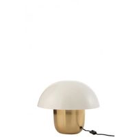 Lampe Champignon Metal Blanc/Or Small - Doré - Métal - L 40 x l 40 x H 40 cm - Lampe de table