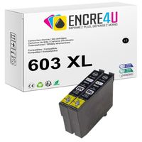 603XL ENCRE4U - Lot de 2 cartouches NOIR compatibles avec EPSON 603 XL - Dispo aussi à l'unité ou par lot : Noir Cyan Magenta Jaune