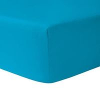 Drap Housse 90 x 190 - Turquoise 100% coton 57 fils / cm