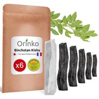 orinko Binchotan Japonais de Kishu Bio 6X (150G, 25G x 6) | Chêne Ubame de Wakayama - Authentique Charbon du Japon