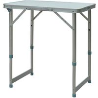 Outsunny Table Pliante Table de Camping Table de Jardin Hauteur réglable Aluminium MDF Blanc