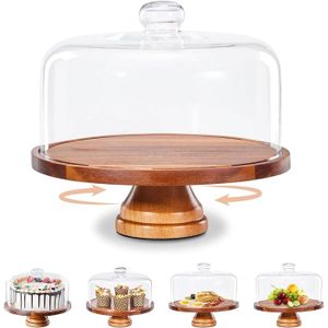 Cloche à Dessert En Verre - Couvercle De Protection Pour Gâteau Ou Plat, Transparent, Dimensions 20x20x15 Cm