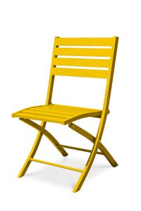 FAUTEUIL JARDIN  Chaise de jardin pliante en aluminium moutarde