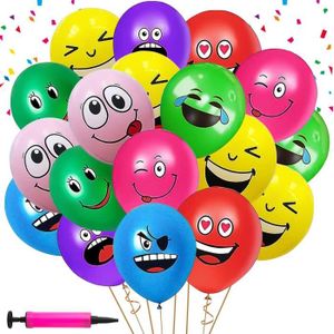 100 ballons hélium, ballons d'émocion smiley, ballons de fête ensemble  jaune, ballons en latex pour décoration d'anniversaire mariage