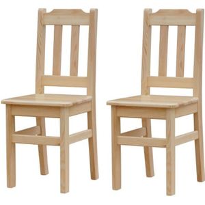 CHAISE Set de 2 chaises en bois de pin - COULEUR LAQUÉE -