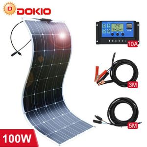 KIT PHOTOVOLTAIQUE Dokio – panneaux solaires flexibles 18V/16V, 100W 