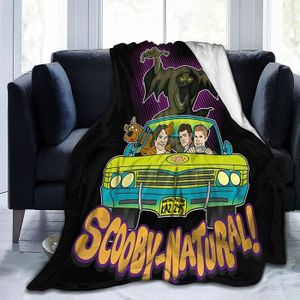 COUVERTURE - PLAID Couverture Scooby DOO - Jaune - Jolie couverture de dessin animé - Convient pour canapé, salon, bureau 100x150cm[401]