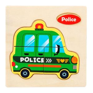 PUZZLE Voiture de police - Puzzle 3d En Bois Montessori P