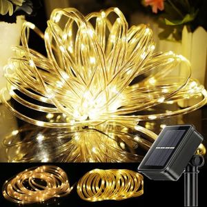 GUIRLANDE D'EXTÉRIEUR 12M 100LED Guirlande Lumineuse Solaire avec Tuyau 